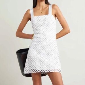 MIGUELINA Kira Crocheted Cotton Mini Dress Small